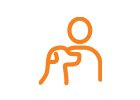 Icon of a silhouette of a person standing next to a dog